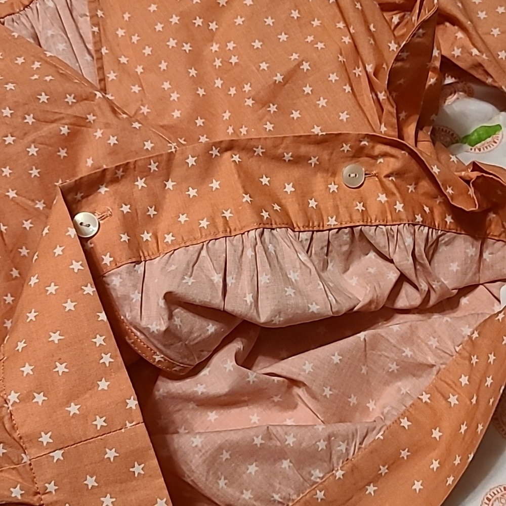 Madewell Chic Stylish 100% cotton women's wrap top, star print & white XS - Picture 6 of 11